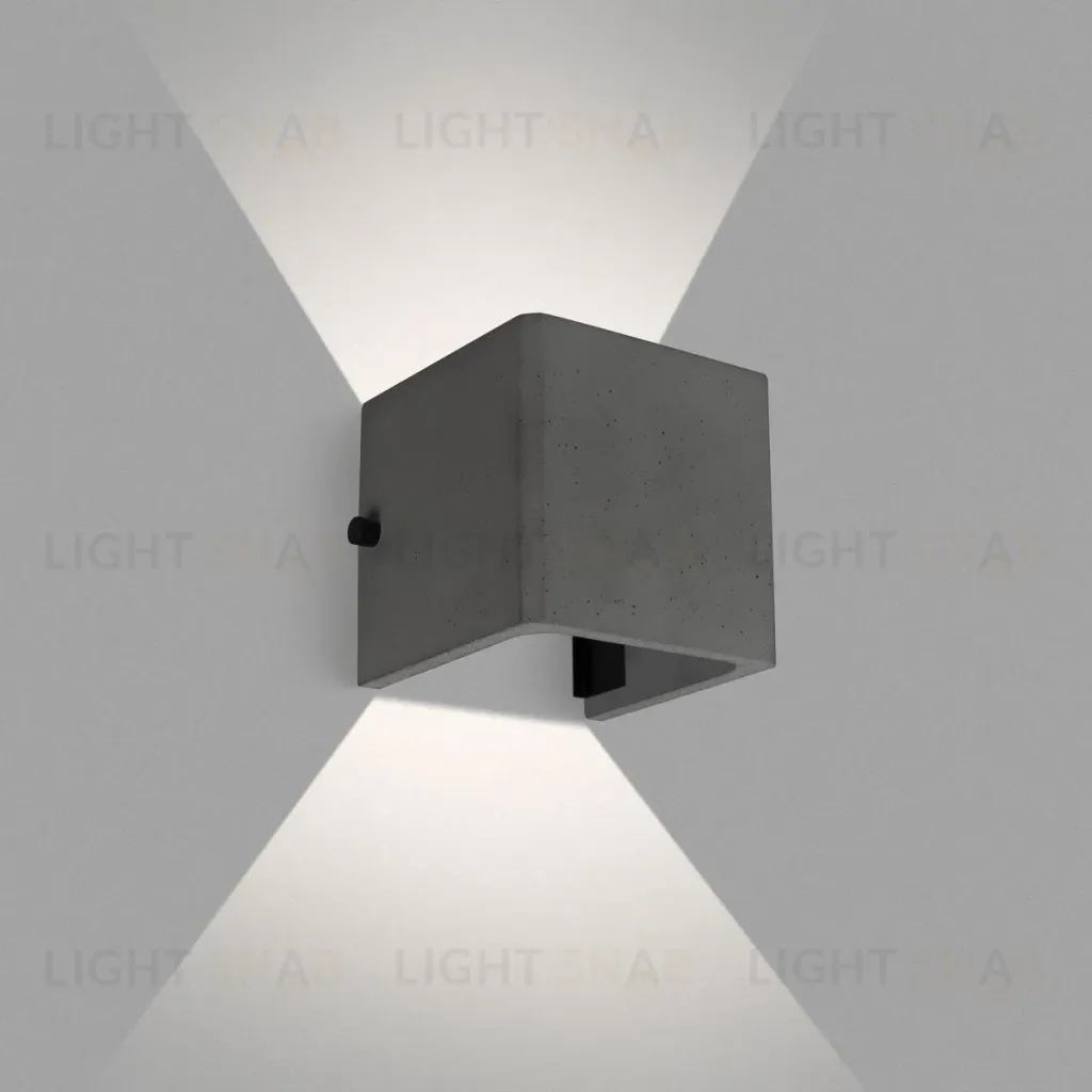 Уличный настенный светильник Arlight LGD-PERAN-WALL-S120x120-6W Warm3000 (BK, 0-80 deg, 230V) (IP65 Бетон) 051748 051748