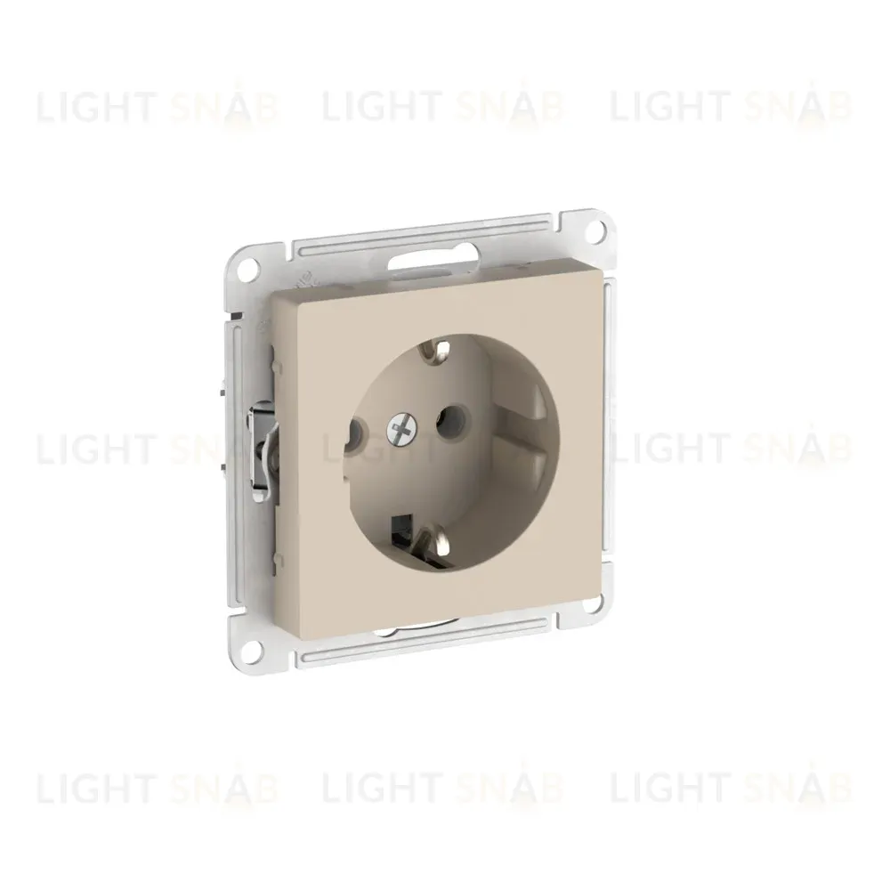 Розетка с заземлением, 16А, мех., быстрозажим. клем. Systeme Electric AtlasDesign ATN001243S ATN001243S