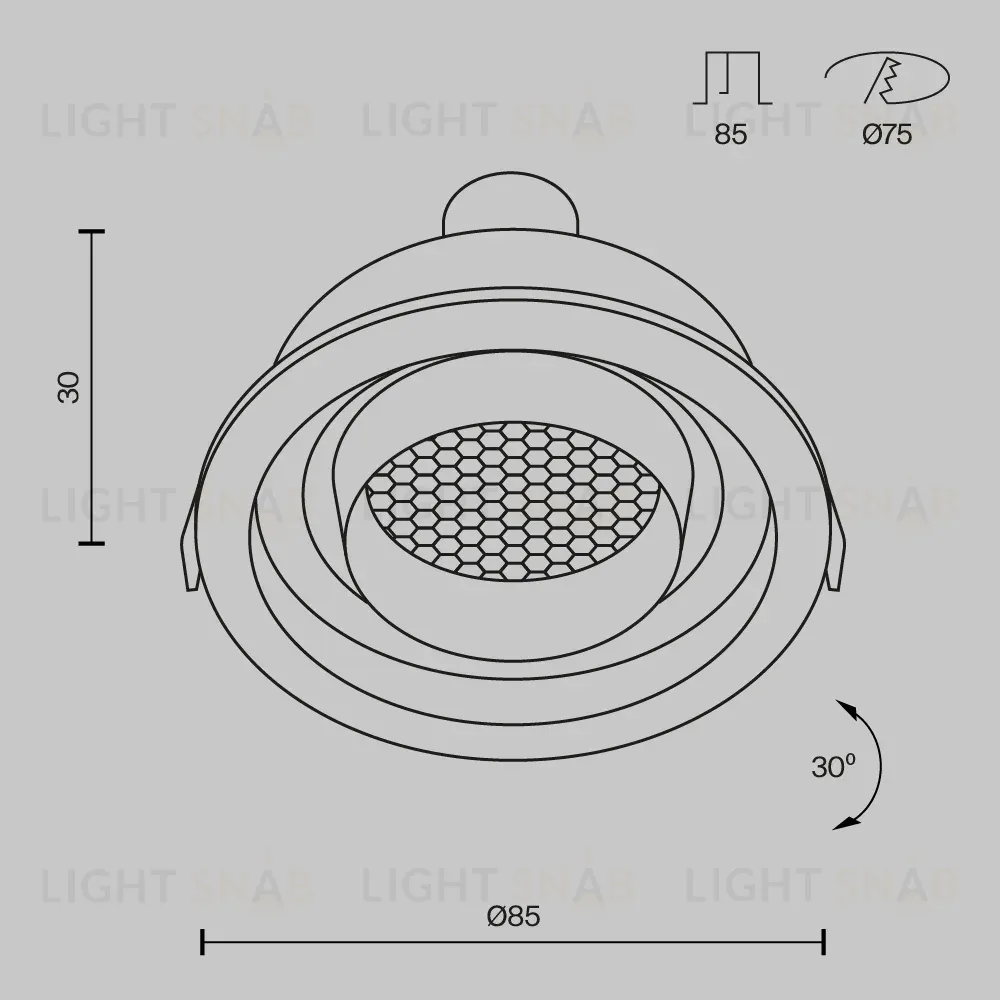 Встраиваемый светильник Maytoni Technical Downlight Atom DL113-GU10-01-RD-B DL113-GU10-01-RD-B