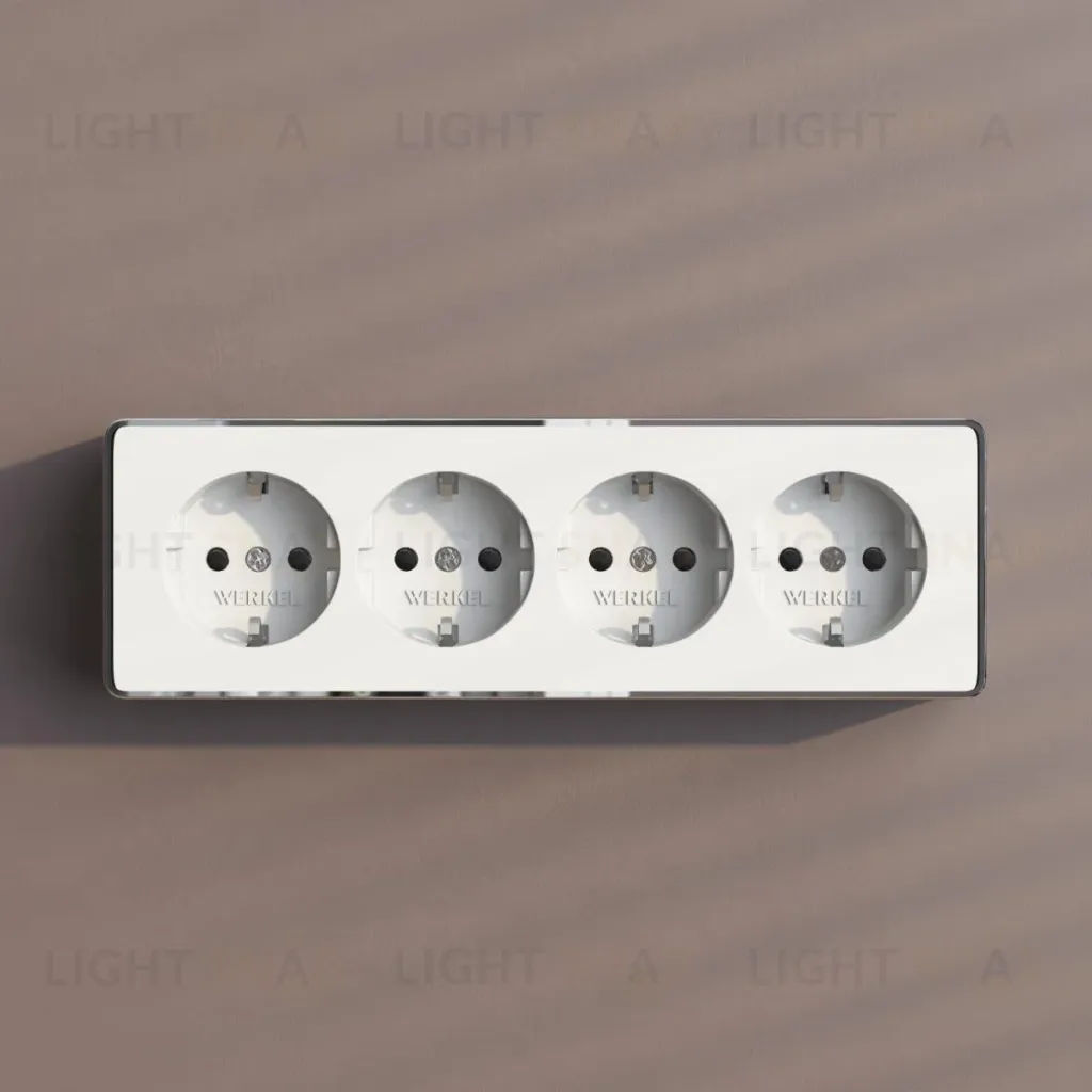 Розетка четверная с заземлением и шторками Werkel Gallant (белый) W5072210 4690389218002 a071252 4690389218002