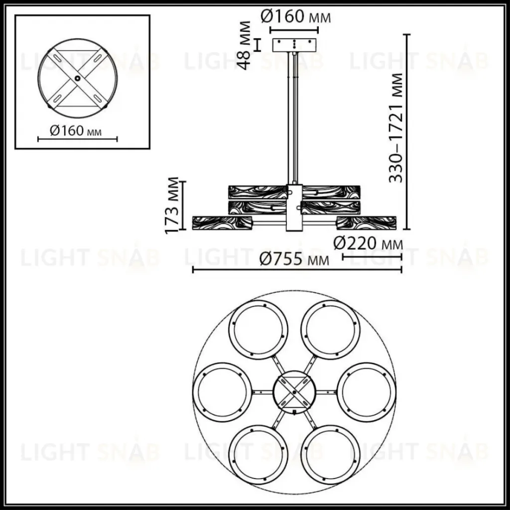 Подвесная люстра Odeon Light L-Vision Riviera 5450/99L 5450/99L