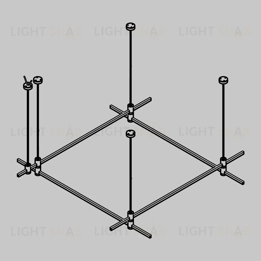 Основание на тросовых подвесах Hang для трековых светильников Maytoni Technical Flarity TFC-Flar-H04-B TFC-Flar-H04-B