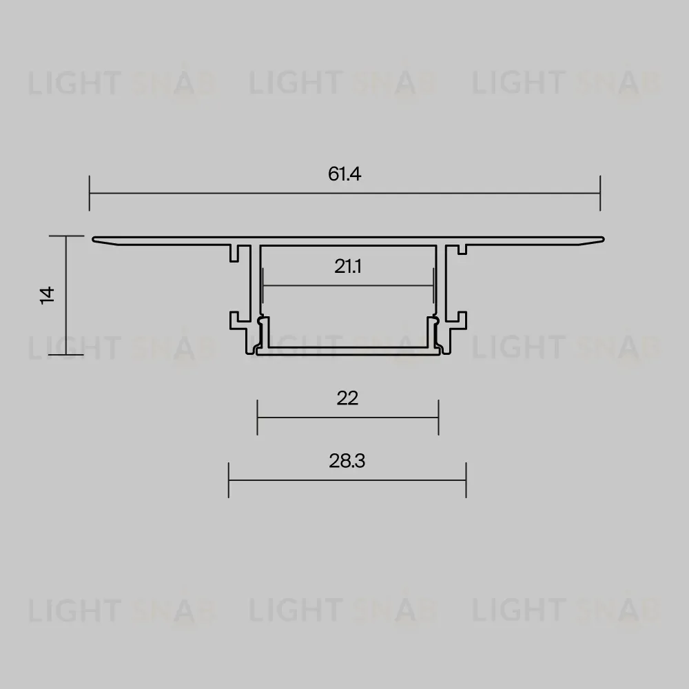 Профиль встраиваемый скрытого монтажа Maytoni Led Strip ALM-6114-S-2M 636019 636019