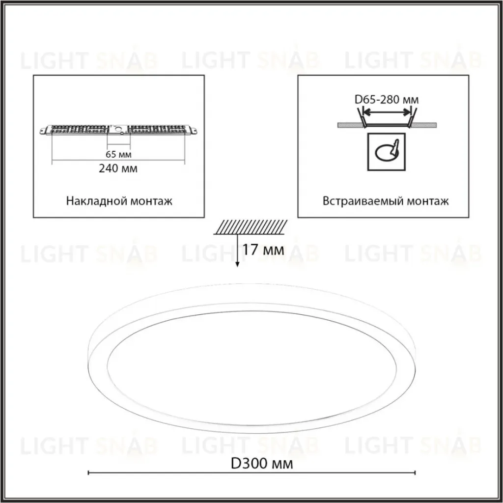 Накладной/встраиваемый светильник Sonex Mitra LED Nebula White 7790/24L 7790/24L