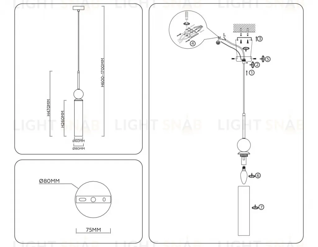 Подвесной светильник Ambrella Light High Light Modern LH53256 LH53256