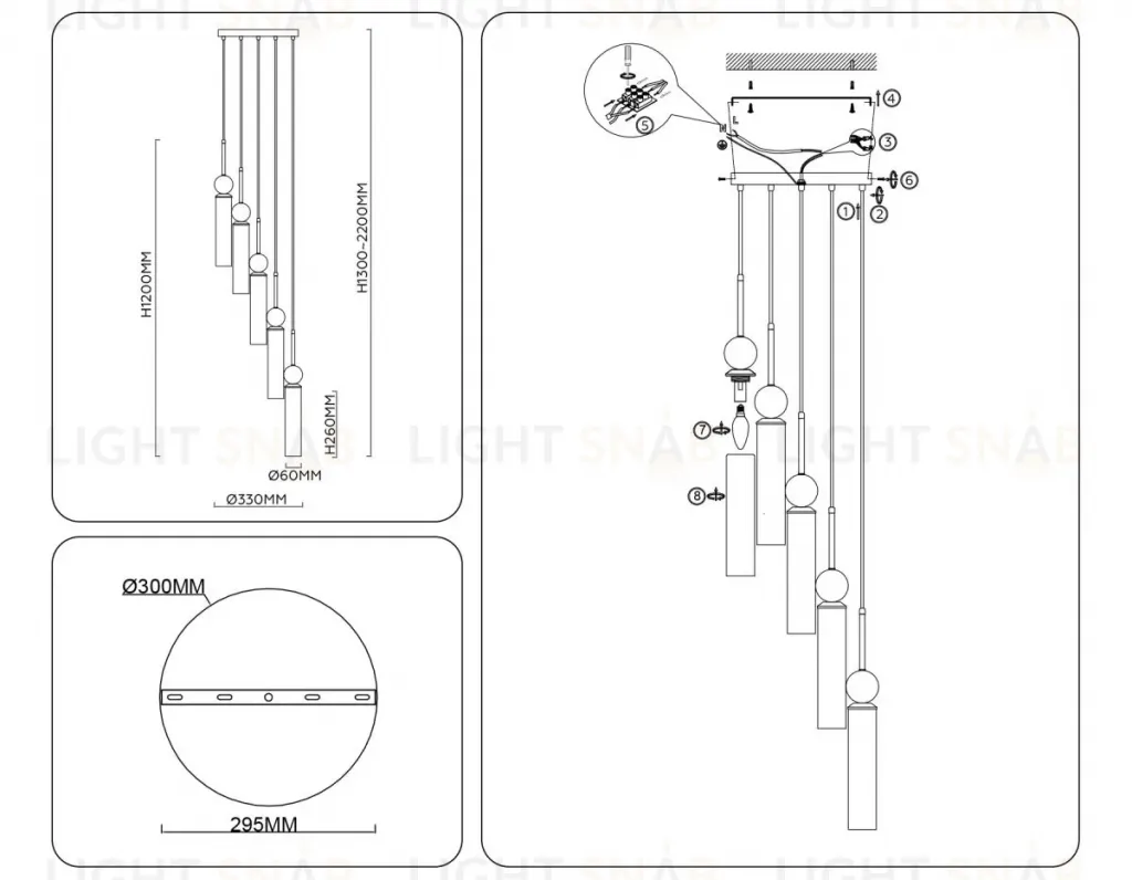 Подвесной светильник Ambrella Light High Light Modern LH53259 LH53259