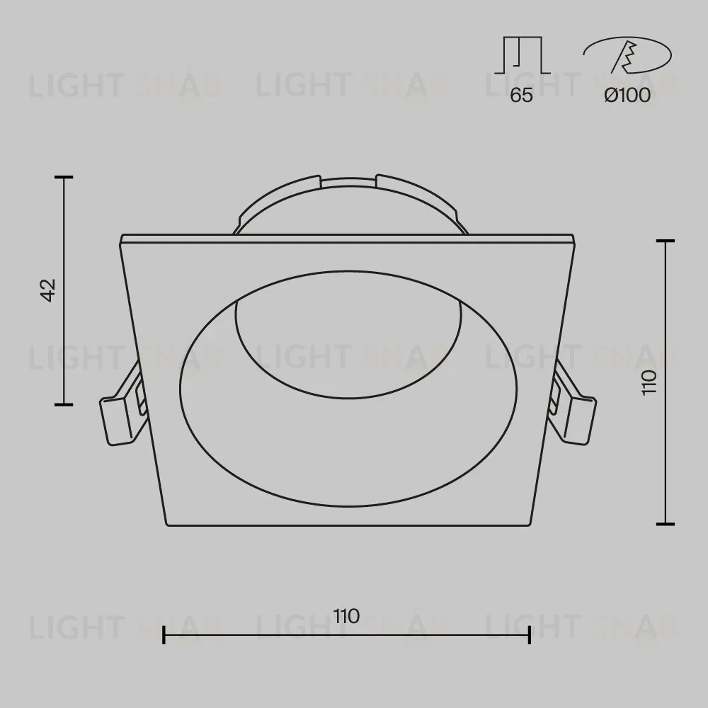 Встраиваемый светильник Maytoni Technical Share DL126-GX53-SQ-W DL126-GX53-SQ-W