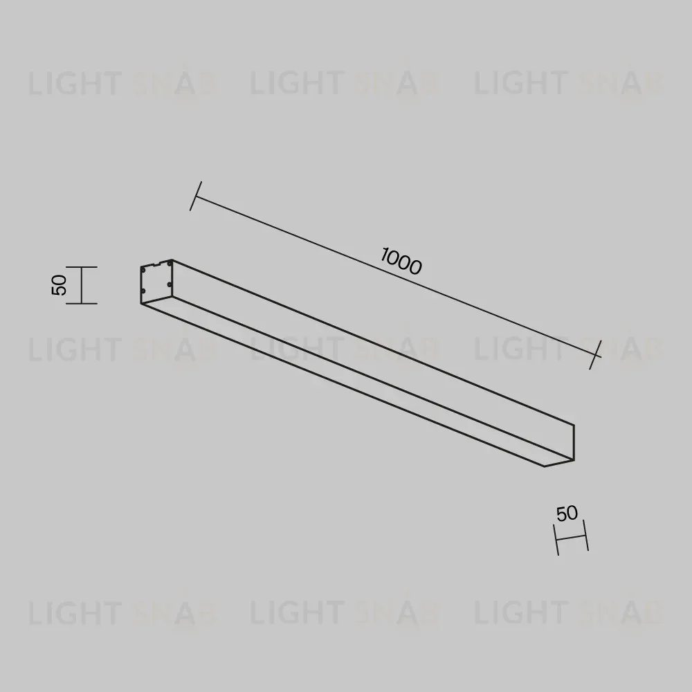Линейный накладной светильник Maytoni Technical 3000K 50x50 (Черный, 1 м) LL311027 LL311027