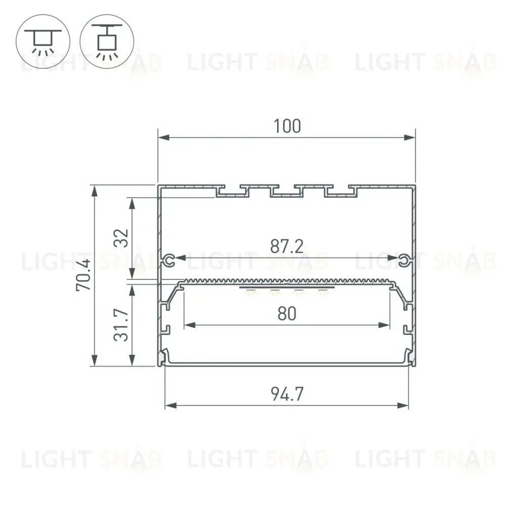 Профиль Arlight POWER-W100H70-2000 BLACK (Алюминий) 056214 056214