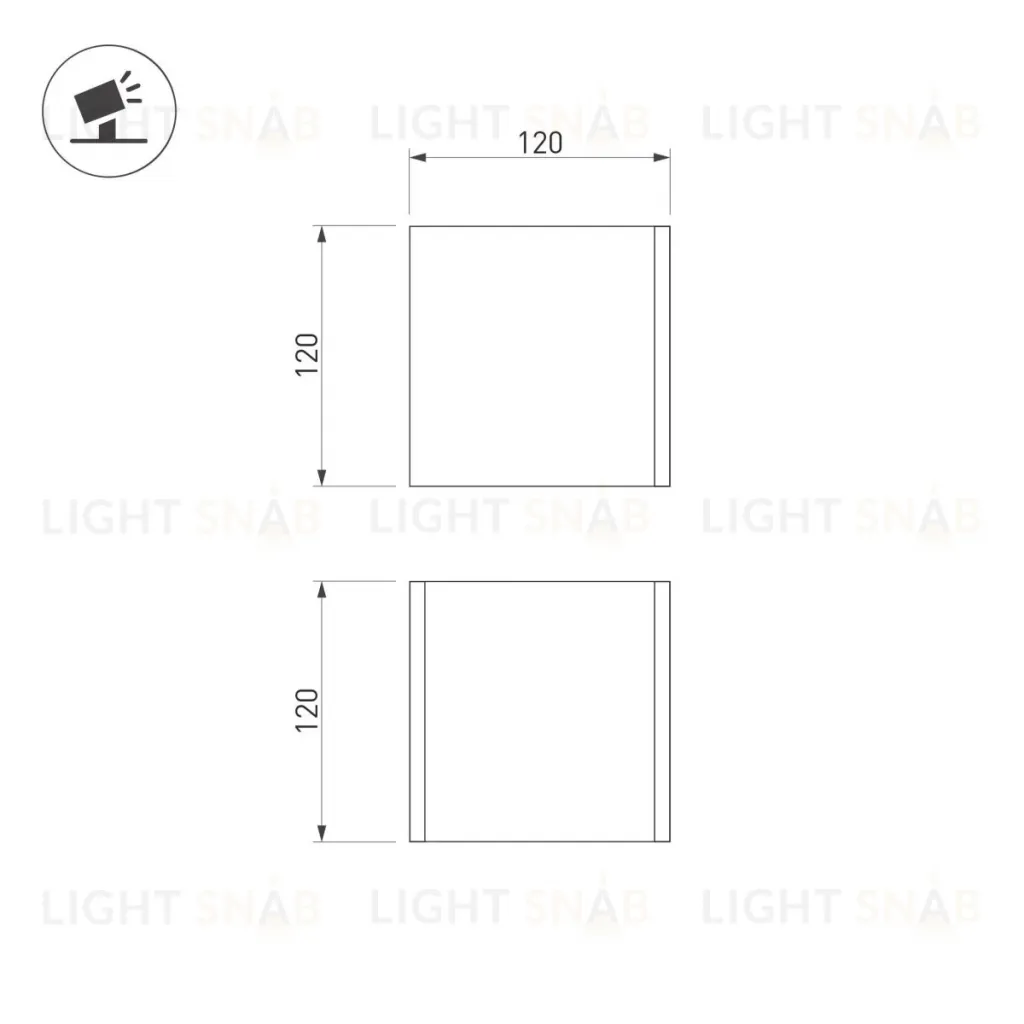 Уличный настенный светильник Arlight LGD-PERAN-WALL-S120x120-6W Warm3000 (Beige red, 0-80 deg, 230V) (IP65 Бетон) 061761 061761