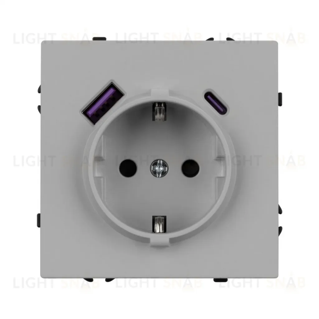 Механизм розетки Arlight с USB зарядкой SCT-NOBE-MUAC-SFPL-IS (230V, 16A) 059445 059445
