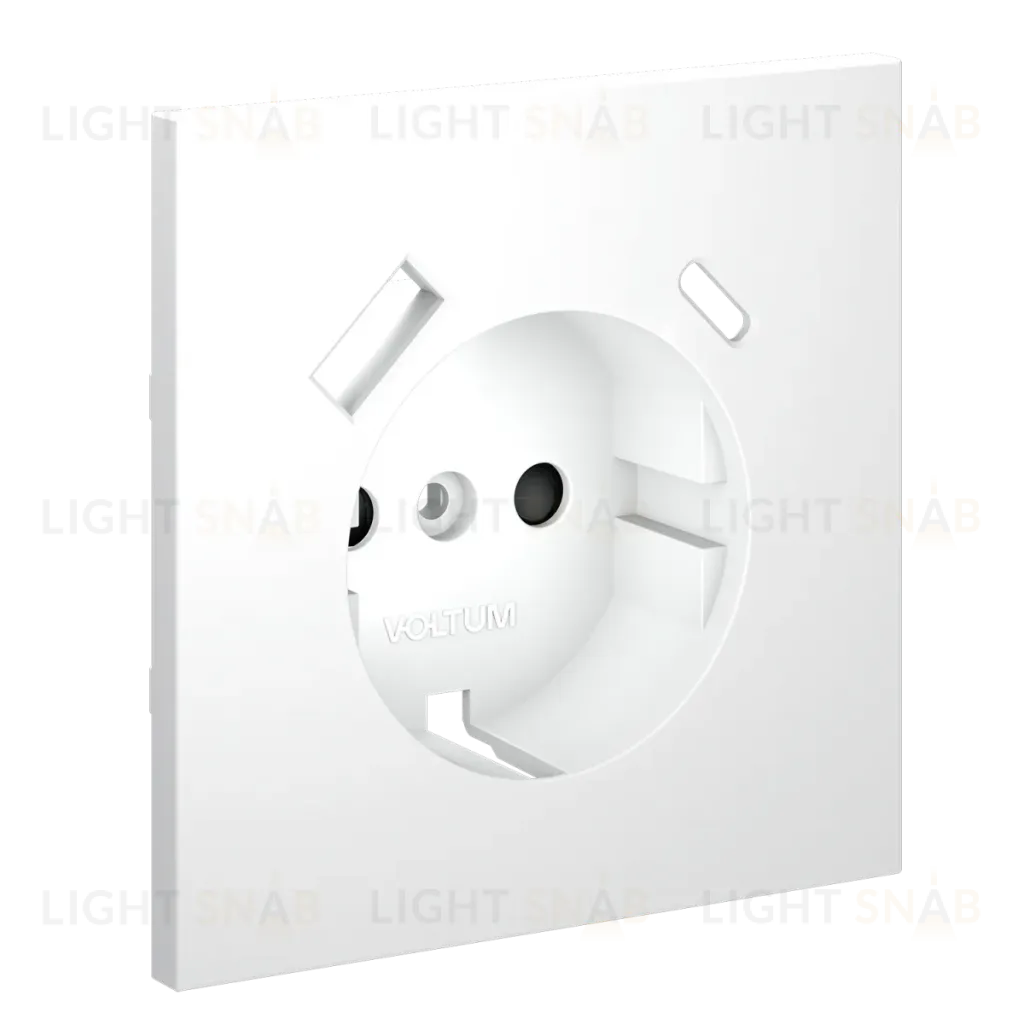 Накладка для розетки с заземлением и защитными шторками, с USB A+C Voltum S70 (белый матовый) VLS001002 VLS001002