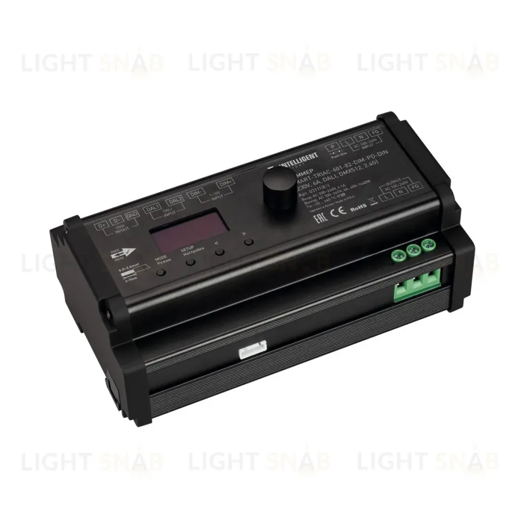 Диммер Arlight SMART-TRIAC-601-82-DIM-PD-DIN Black (230V, 6А, DALI, DMX512, 2.4G) (IARL, IP20 Пластик) 031113(1) 031113(1)