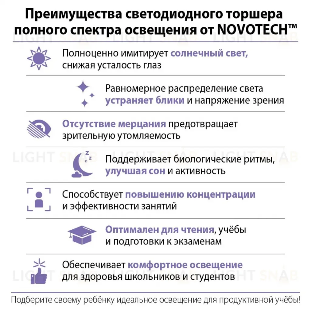 Торшер полного спектра Novotech Studi 359974 359974