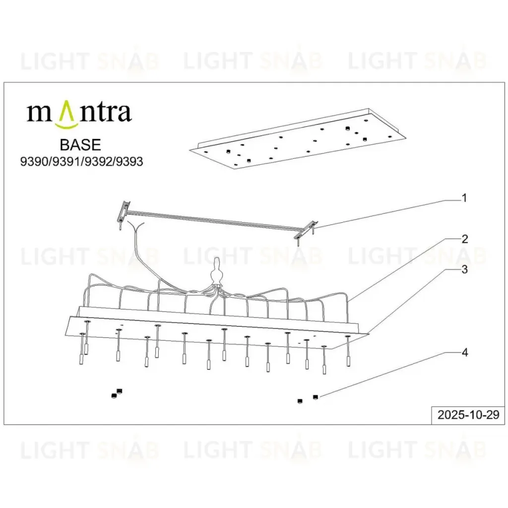 Основание потолочное 14L Mantra Modular Light Florones 9391 9391