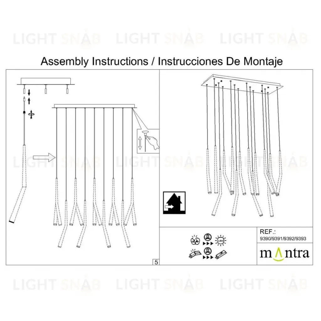 Основание потолочное 14L Mantra Modular Light Florones 9391 9391