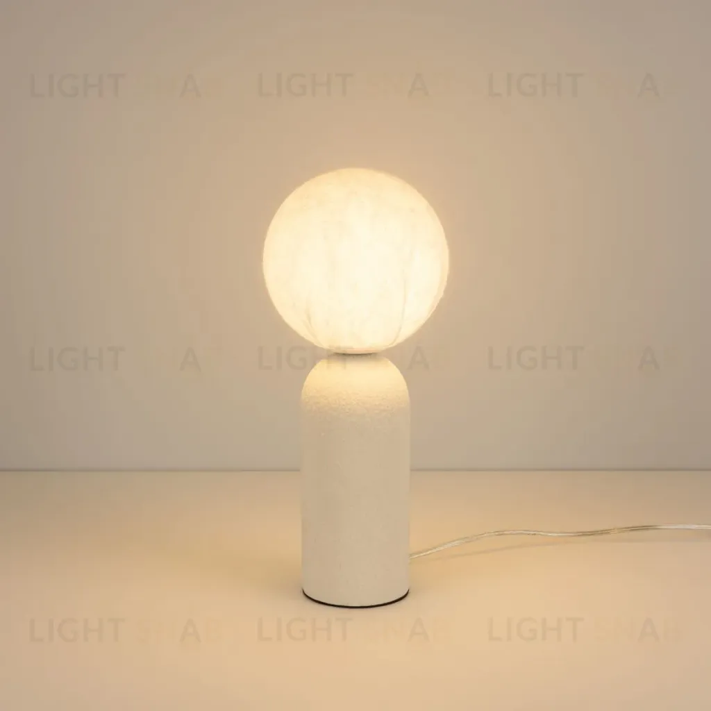 Настольная лампа Arlight SP-SILKA-TAB-R150-6W Warm2700 (WH, 330 deg, 230V, TOUCH-DIM) (IP20, Натуральный шелк) 056890 056890