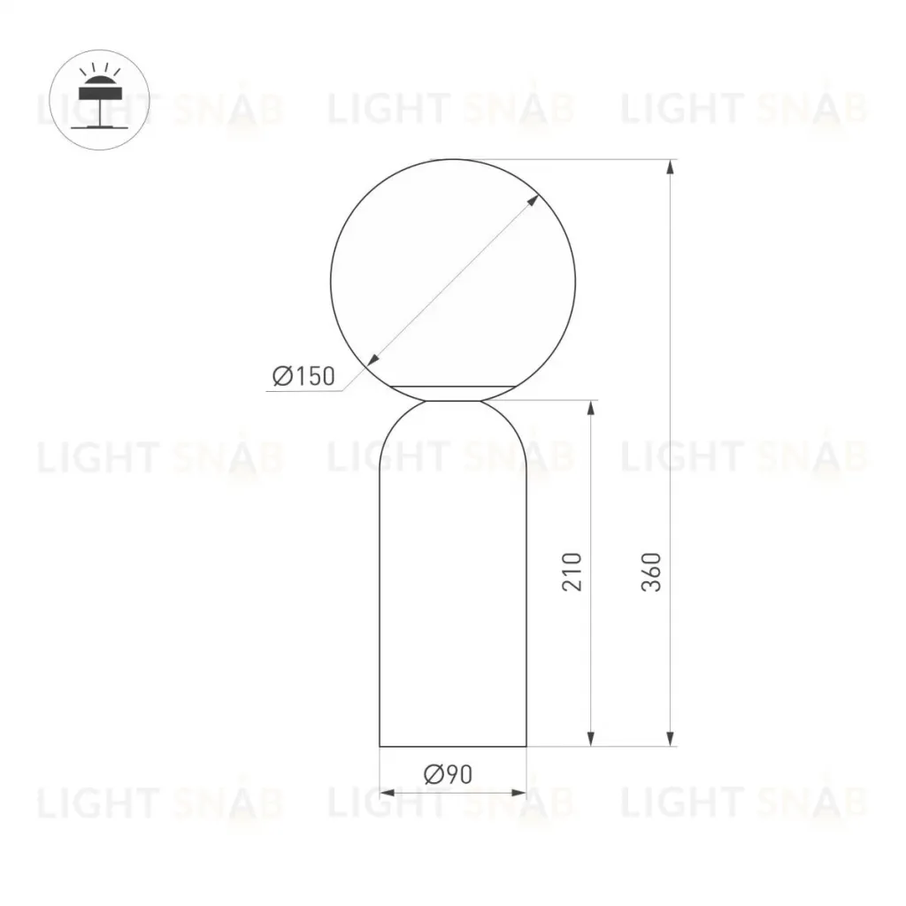 Настольная лампа Arlight SP-SILKA-TAB-R150-6W Warm2700 (WH, 330 deg, 230V, TOUCH-DIM) (IP20, Натуральный шелк) 056890 056890
