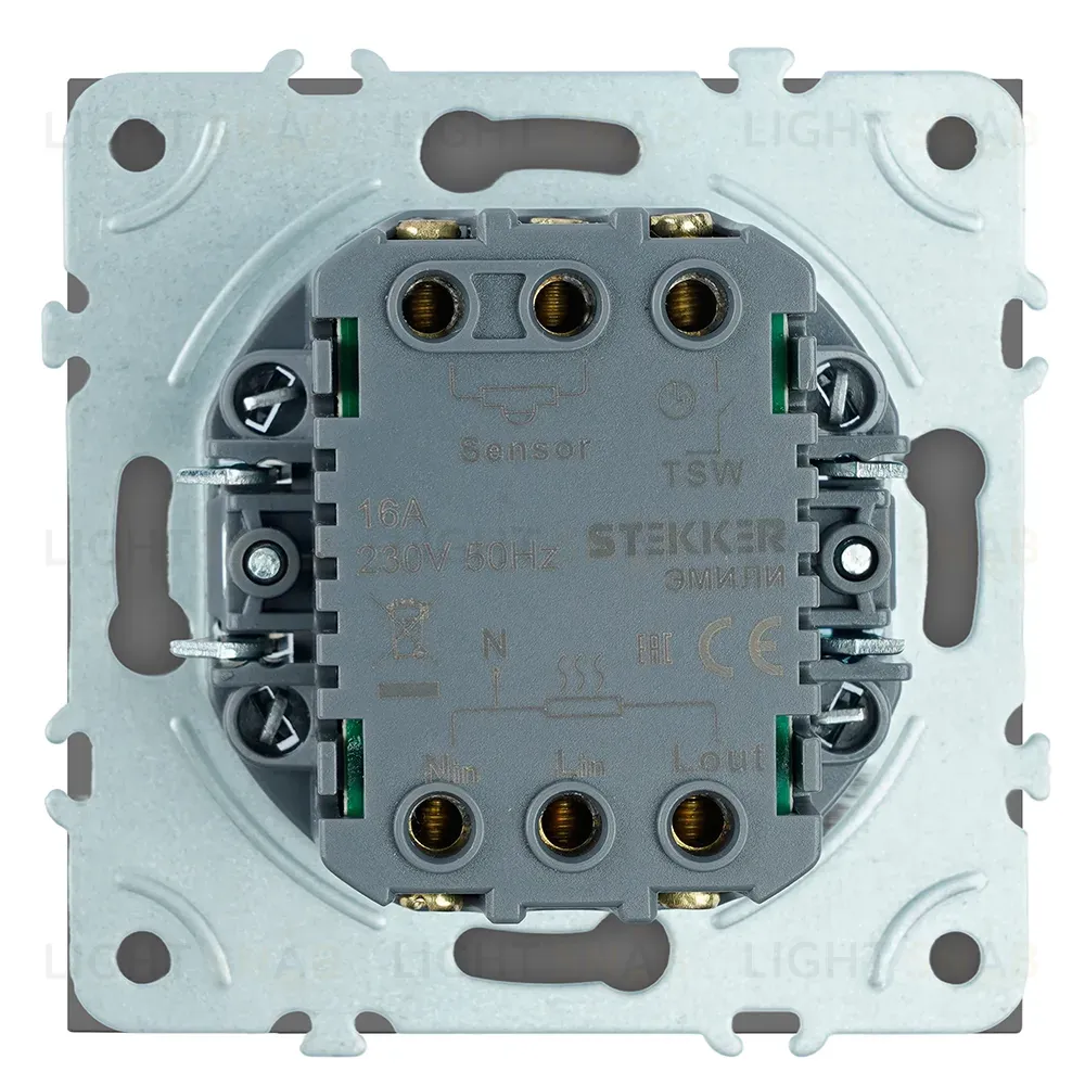 Терморегулятор механический Stekker Эмили RSW00-5120-10 платиново-серый, soft touch 50712 50712