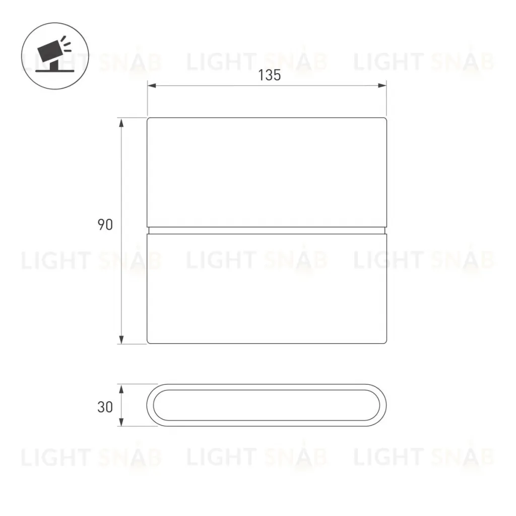 Уличный настенный светильник Arlight SP-FLAT-S135x90-2x3W Day4000-MIX (Черный, 75 deg, 230V) (IP65 Металл) 060679 060679