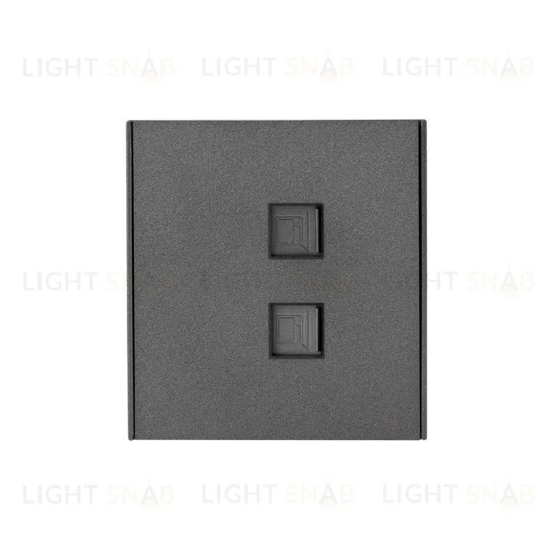 Розетка STRONG компьютерная двойная RJ45+RJ45 кат6 с/у графит KRANZ KR-78-0725-6 KR-78-0725-6