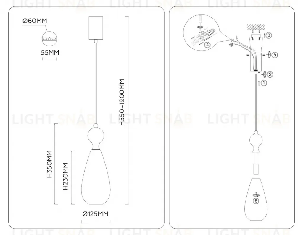 Подвесной светильник Ambrella Light High Light Ceramo Modern LH53289 LH53289
