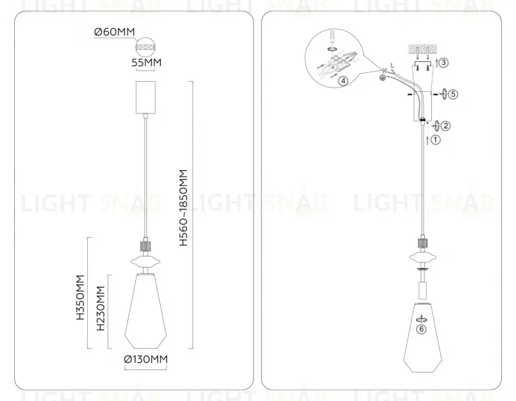 Подвесной светильник Ambrella Light High Light Ceramo Modern LH53301 LH53301