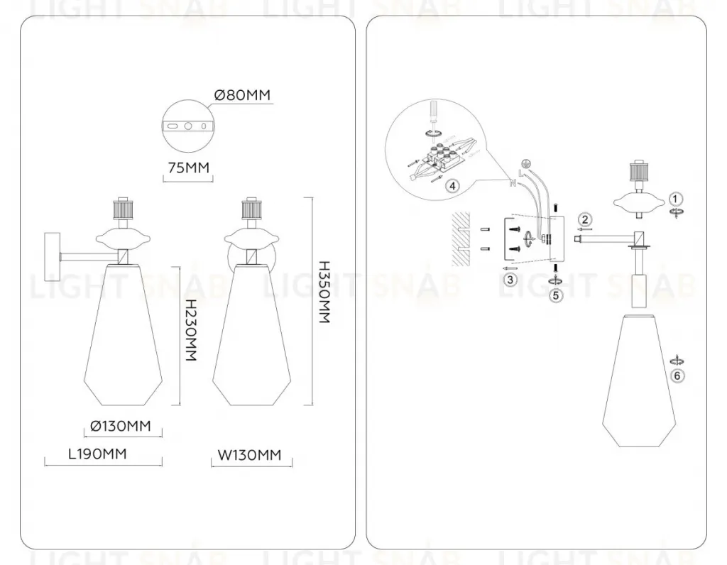 Бра Ambrella Light High Light Ceramo Modern LH53307 LH53307