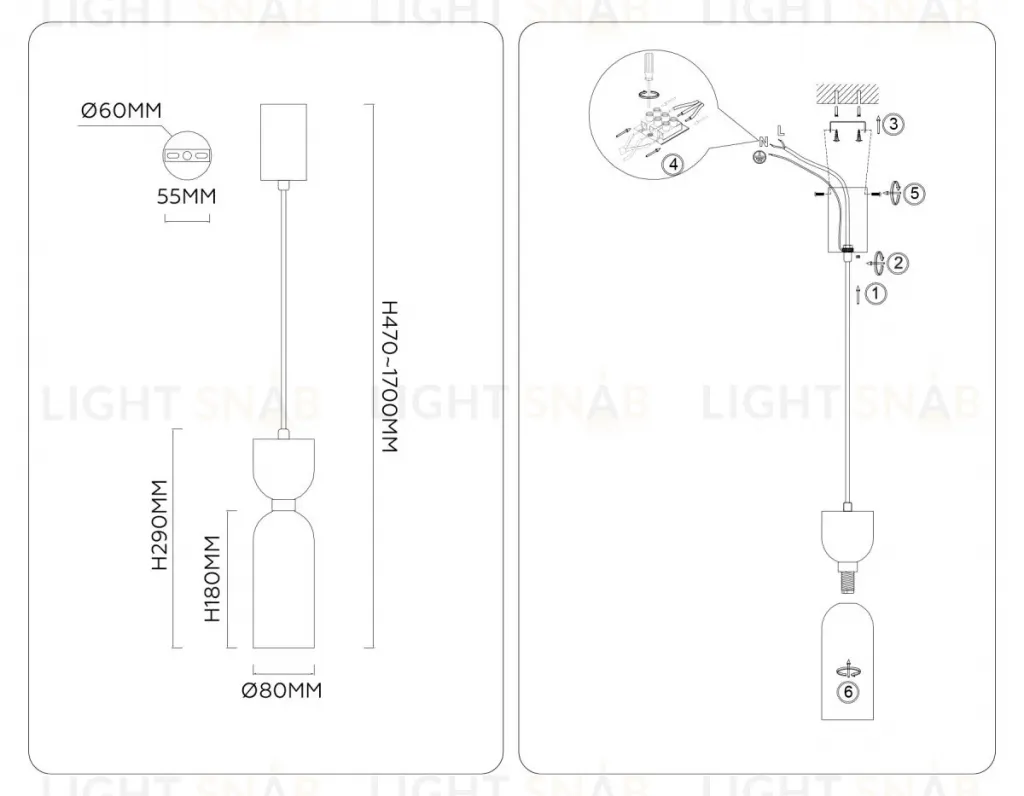 Подвесной светильник Ambrella Light High Light Ceramo Modern LH53331 LH53331
