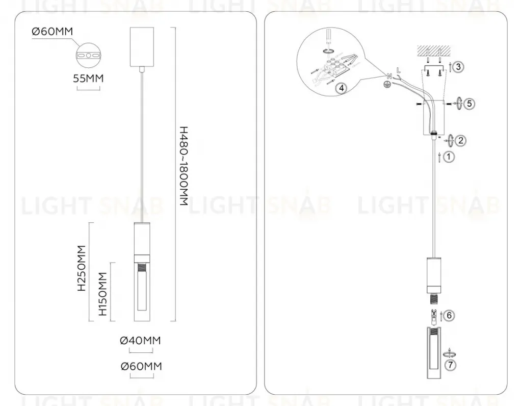Подвесной светильник Ambrella Light High Light Ceramo Modern LH53350 LH53350