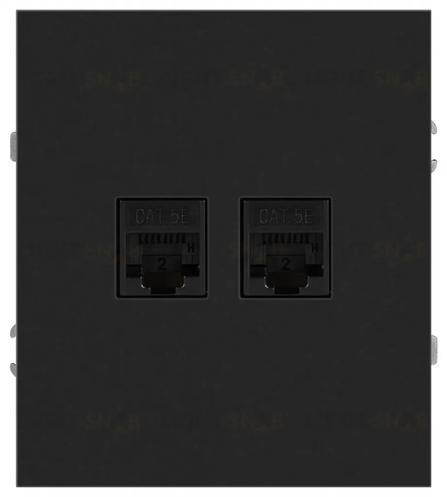 Розетка Эра Arktik 16-3108-05 информационная двойная 2XRJ45 антрацит Б0070488 Б0070488