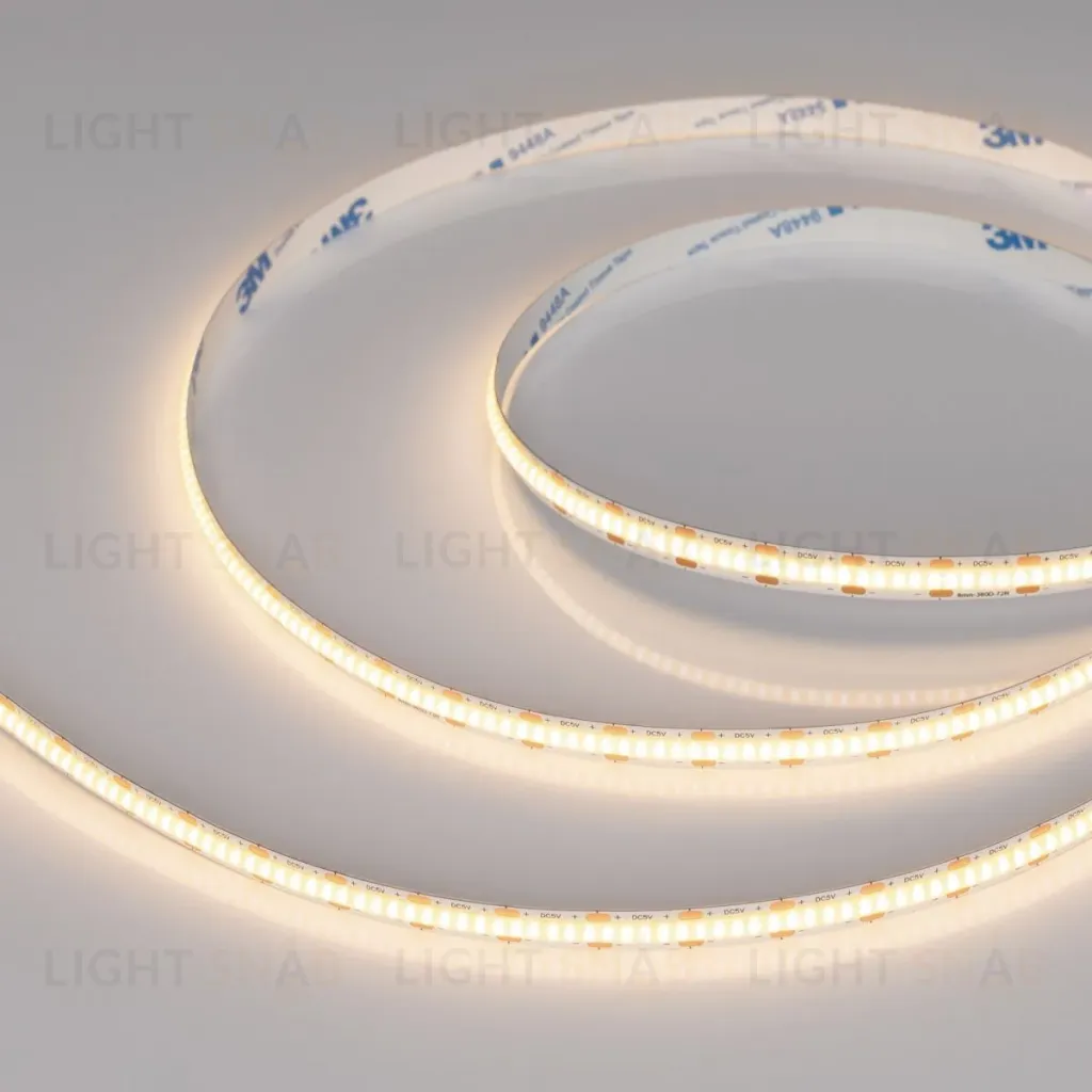 Светодиодная лента Arlight COB-X360-8mm 5V Warm3000 (5 W/m, IP20, 5m) 041704(1) 041704(1)