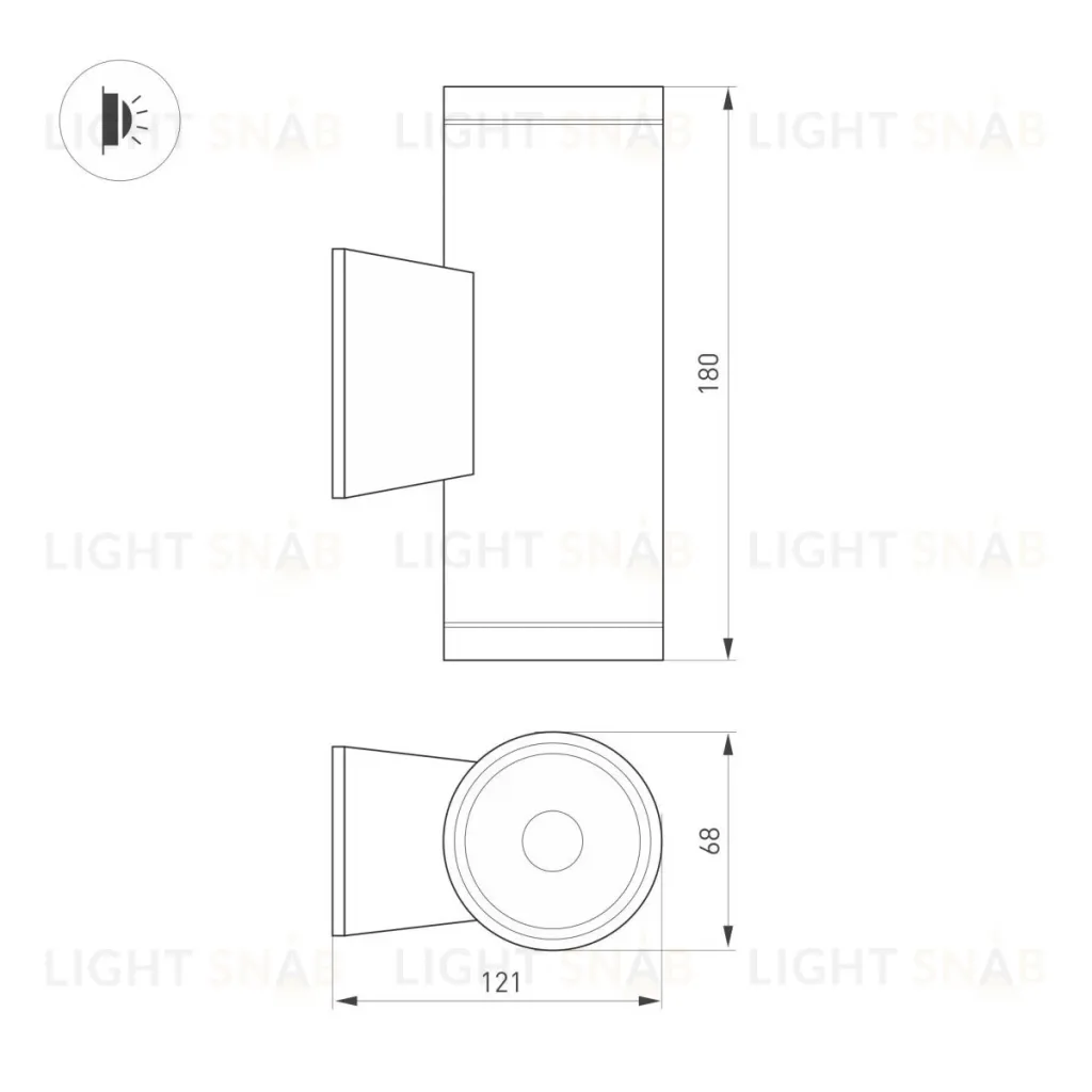 Уличный настенный светильник Arlight LGD-WALDER-R68-2x7W Day4000-MIX (Черный, 40 deg, 230V) (IP65 Металл) 060954 060954