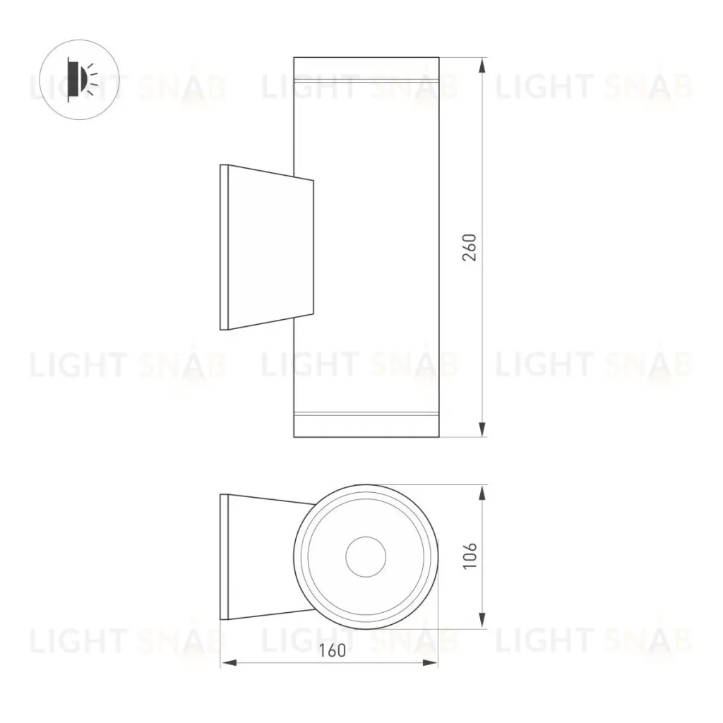 Уличный настенный светильник Arlight LGD-WALDER-R106-2x18W Day4000-MIX (Черный, 40 deg, 230V) (IP65 Металл) 060961 060961