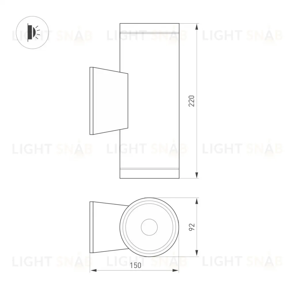 Уличный настенный светильник Arlight LGD-WALDER-R92-2x13W Day4000-MIX (Черный, 40 deg, 230V) (IP65 Металл) 060957 060957