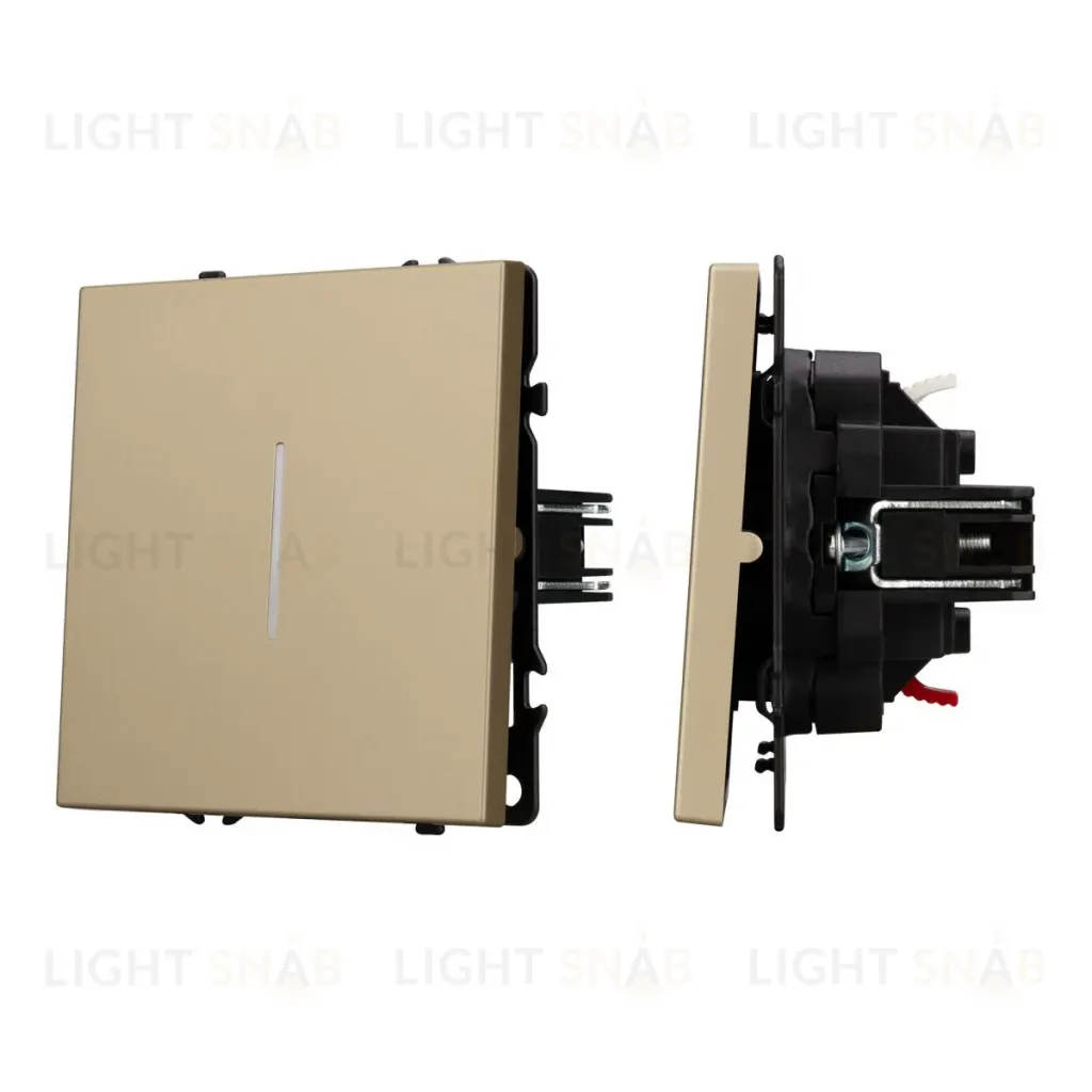 Выключатель 1 кл подсветка софт-тач золотой песок Arlight SWT-MK01-SFPL-L-GD (250V, 10A) 054259(1) 054259(1)