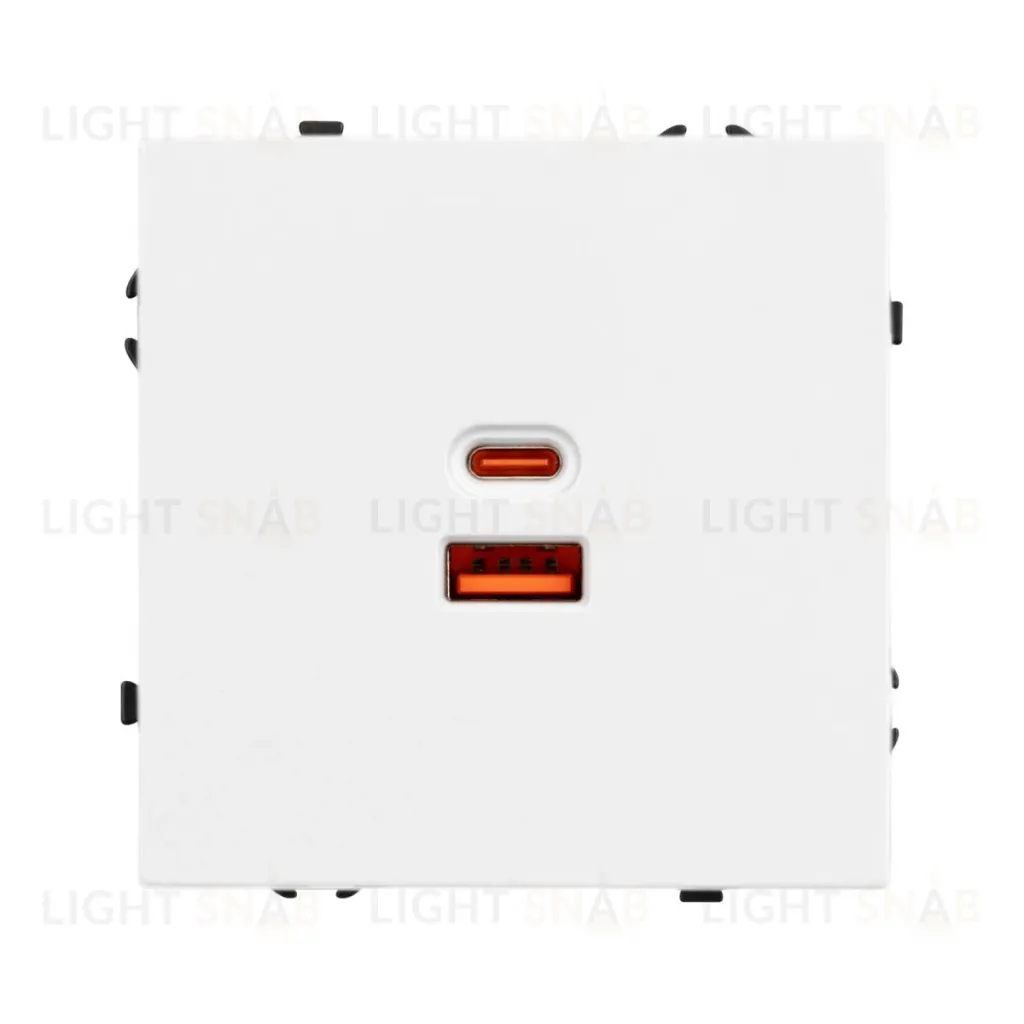 USB Розетка тип A+C софт-тач белый кварц Arlight SCT-MUAC-SFPL-FC-WH (65W, QC3) 054316(1) 054316(1)