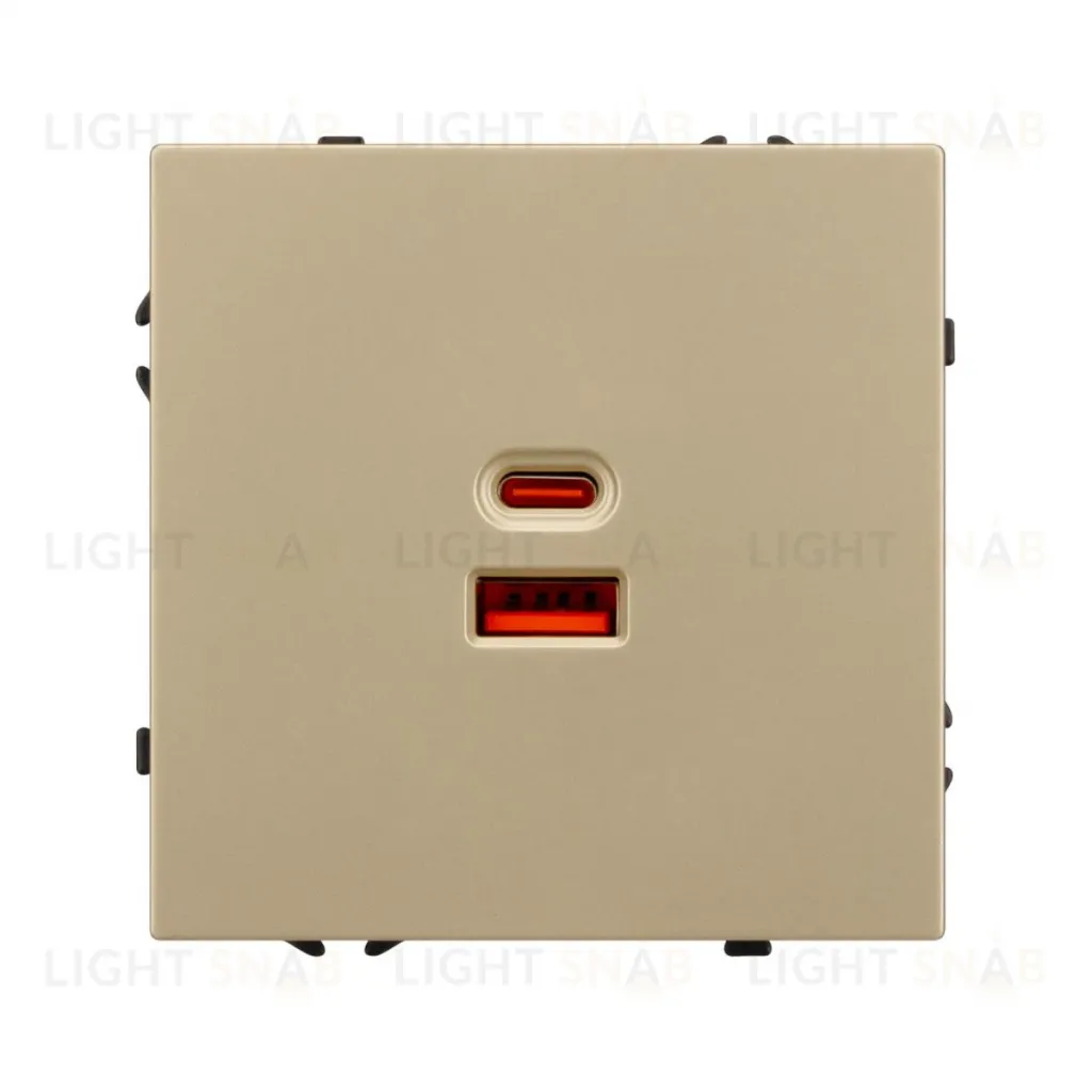 USB Розетка тип A+C софт-тач золотой песок Arlight SCT-MUAC-SFPL-FC-GD (65W, QC3) 054318(1) 054318(1)