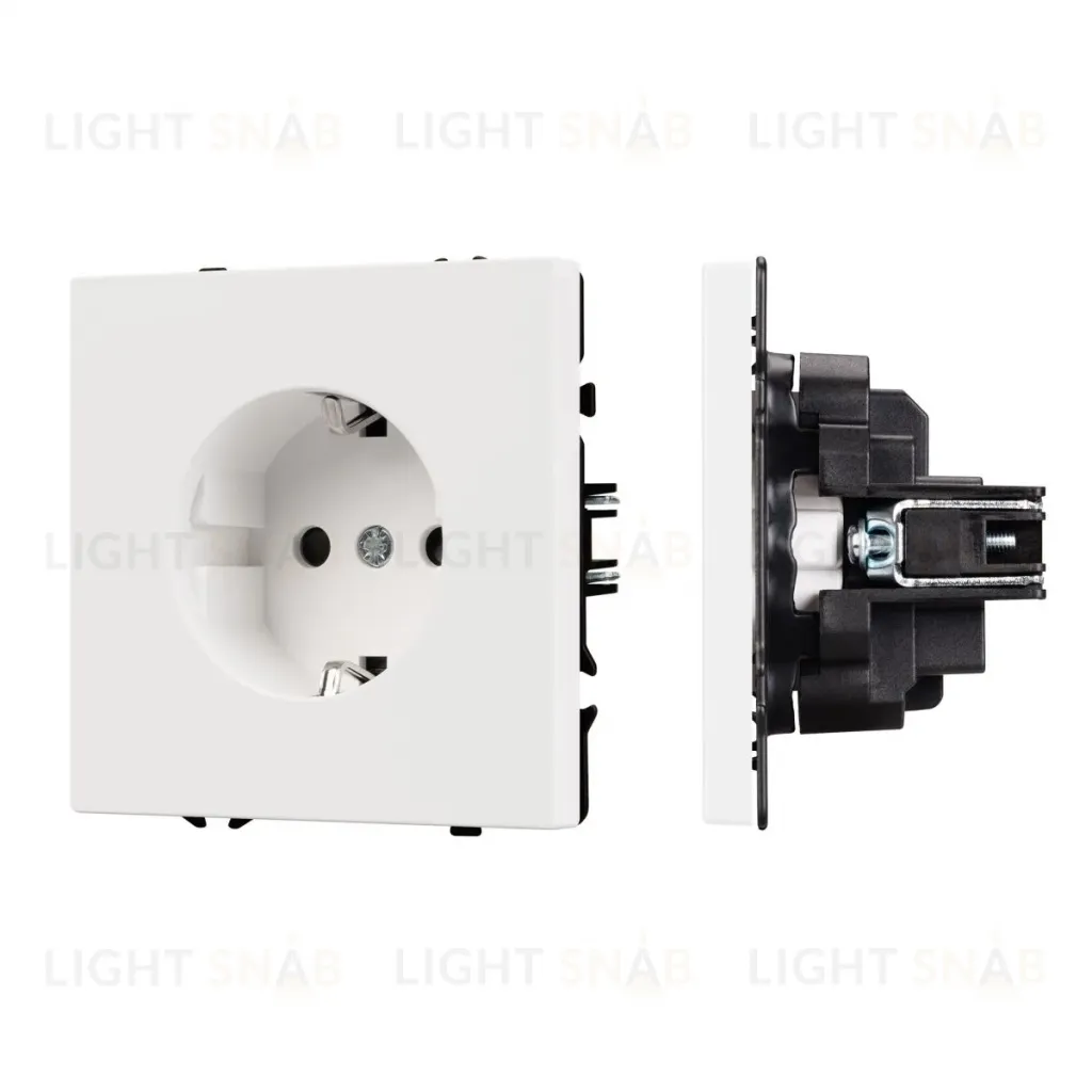 Розетка зк со шторками софт-тач белый кварц Arlight SCT-MEU-SFPL-WH (250V, 16A) 054276(1) 054276(1)