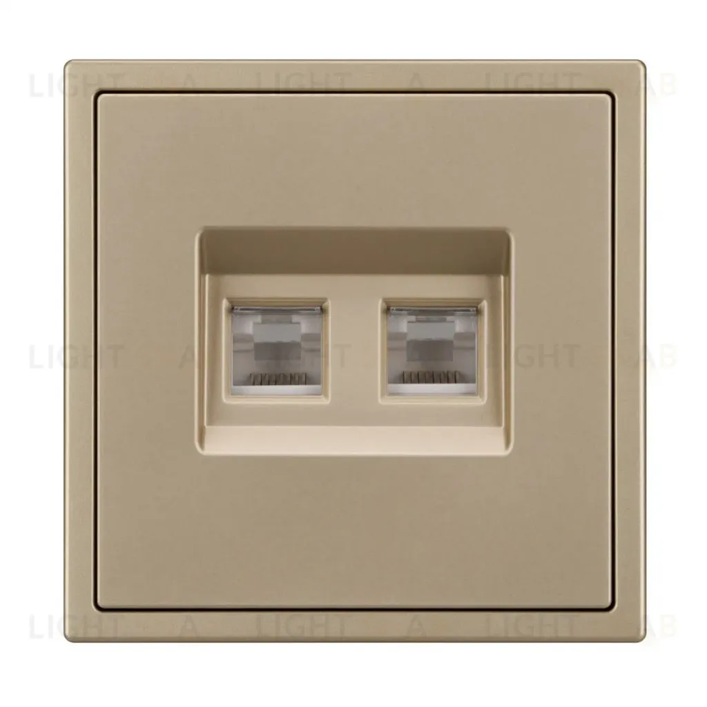 Розетка телефонная двойная софт-тач золотой песок Arlight SCT-MTL2-SFPL-GD (2хRJ-11, 4C) 054310(1) 054310(1)