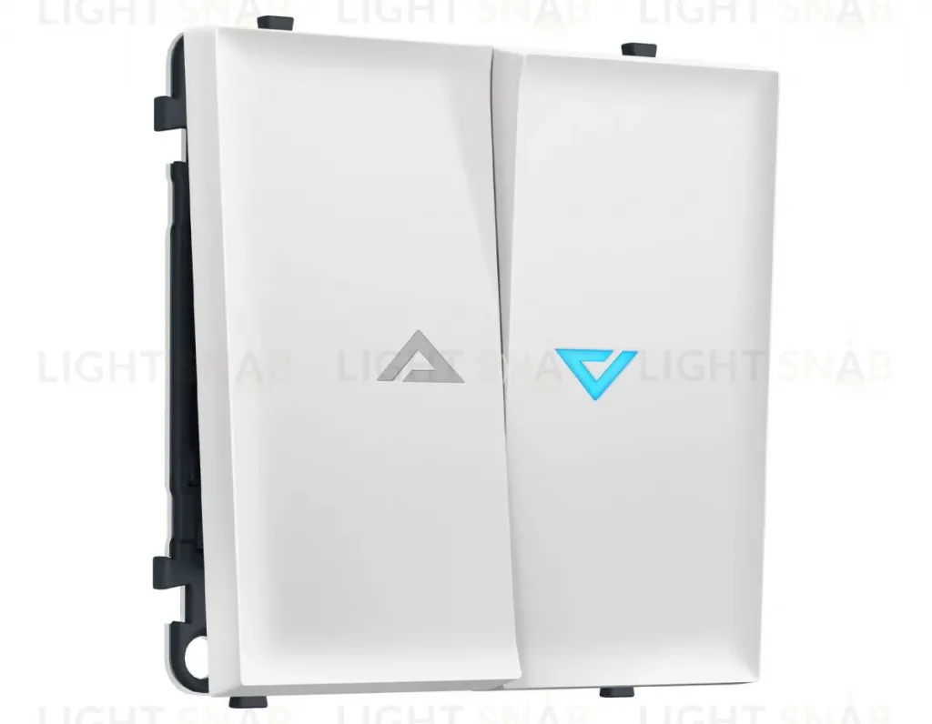 Комплект механизма 2-кл выключателя с самовозвратом с подсветкой 10000K SIGMA Белый матовый QUANT PRO Ambrella Volt MS124460 (SP1244, PR129, G17B) MS124460