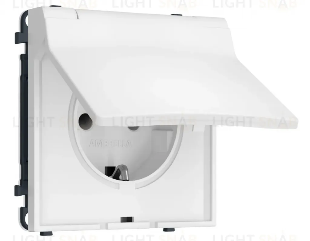 Комплект механизма электрической розетки SIGMA Белый матовый 50Hz 2P+E с/з с/ш и крышкой IP44 16A-250V QUANT PRO Ambrella Volt MS128010 (SP1280, PR141) MS128010