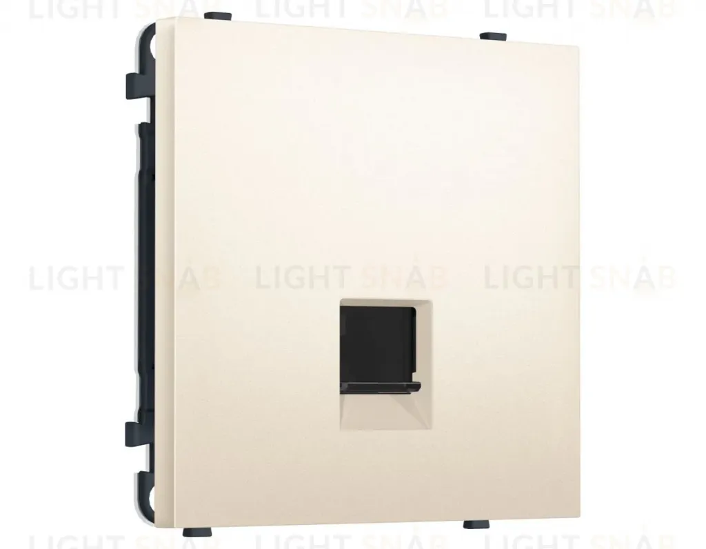 Комплект механизма телефонной розетки SIGMA Жемчужно-кремовый RJ-11 Ambrella Volt MS252030 (SP2520, PR190) MS252030