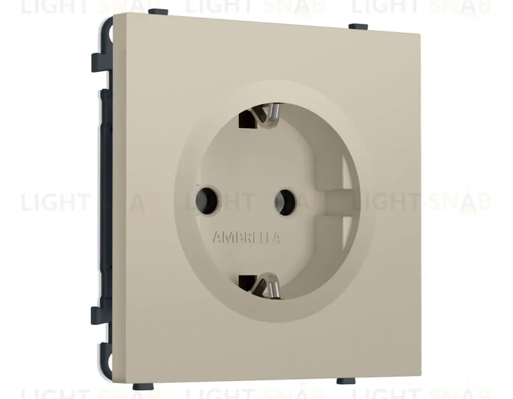 Комплект механизма электрической розетки SIGMA Кашемир 50Hz 2P+E с/з 16A-250V QUANT PRO Ambrella Volt MS346010 (SP3460, PR141) MS346010