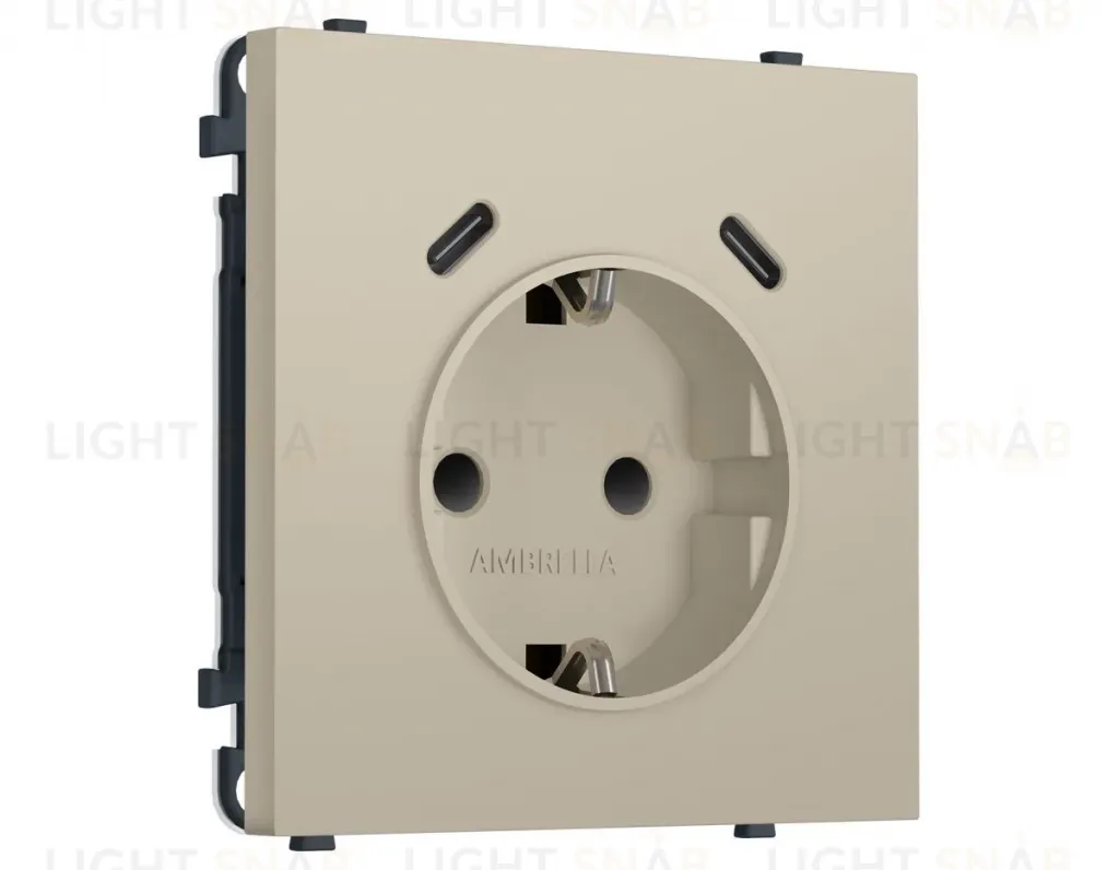 Комплект механизма электрической розетки SIGMA Кашемир 2USB С+C 20W Ambrella Volt MS350510 (SP3505, PR165) MS350510