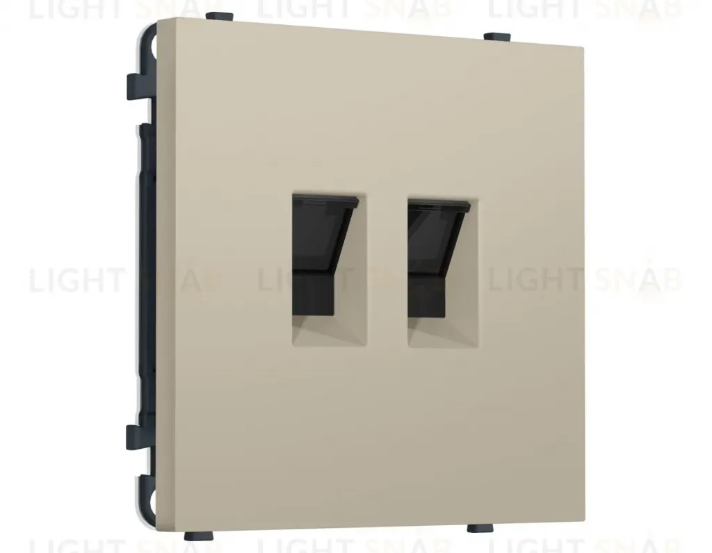 Комплект механизма компьютерной двойной розетки SIGMA Кашемир RJ-45 Ambrella Volt MS352110 (SP3521, PR189) MS352110