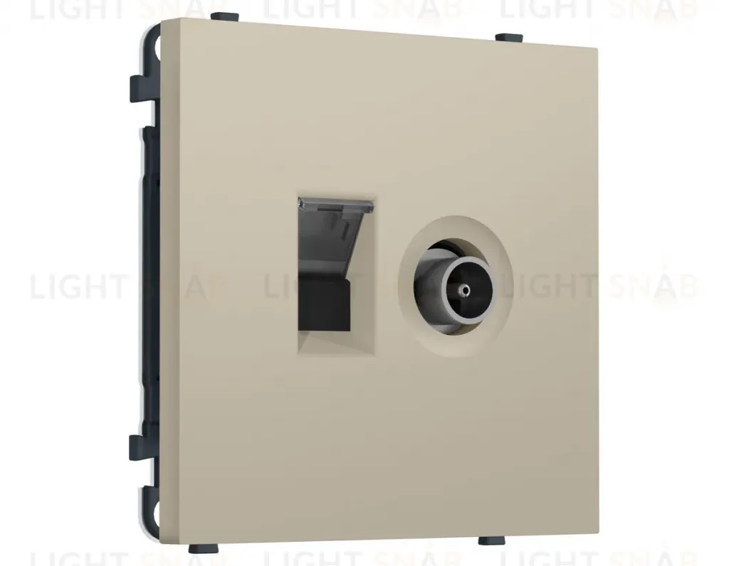 Комплект механизма розетки компьютерной + TV оконечной SIGMA Кашемир RJ-45 Ambrella Volt MS352510 (SP3525, PR195) MS352510