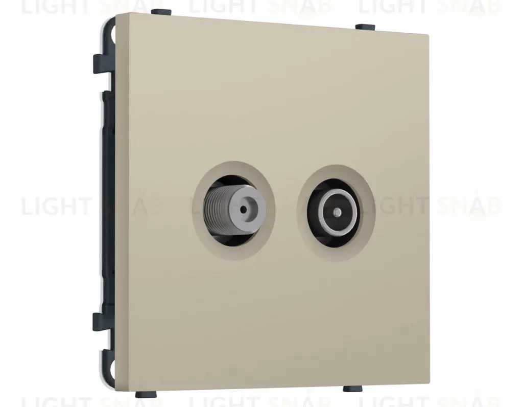 Комплект механизма розетки TV оконечной + SAT SIGMA Кашемир 5-862MHz 3.5dB/950-2150MHz 3.8dB QUANT PRO Ambrella Volt MS353310 (SP3533, PR217) MS353310