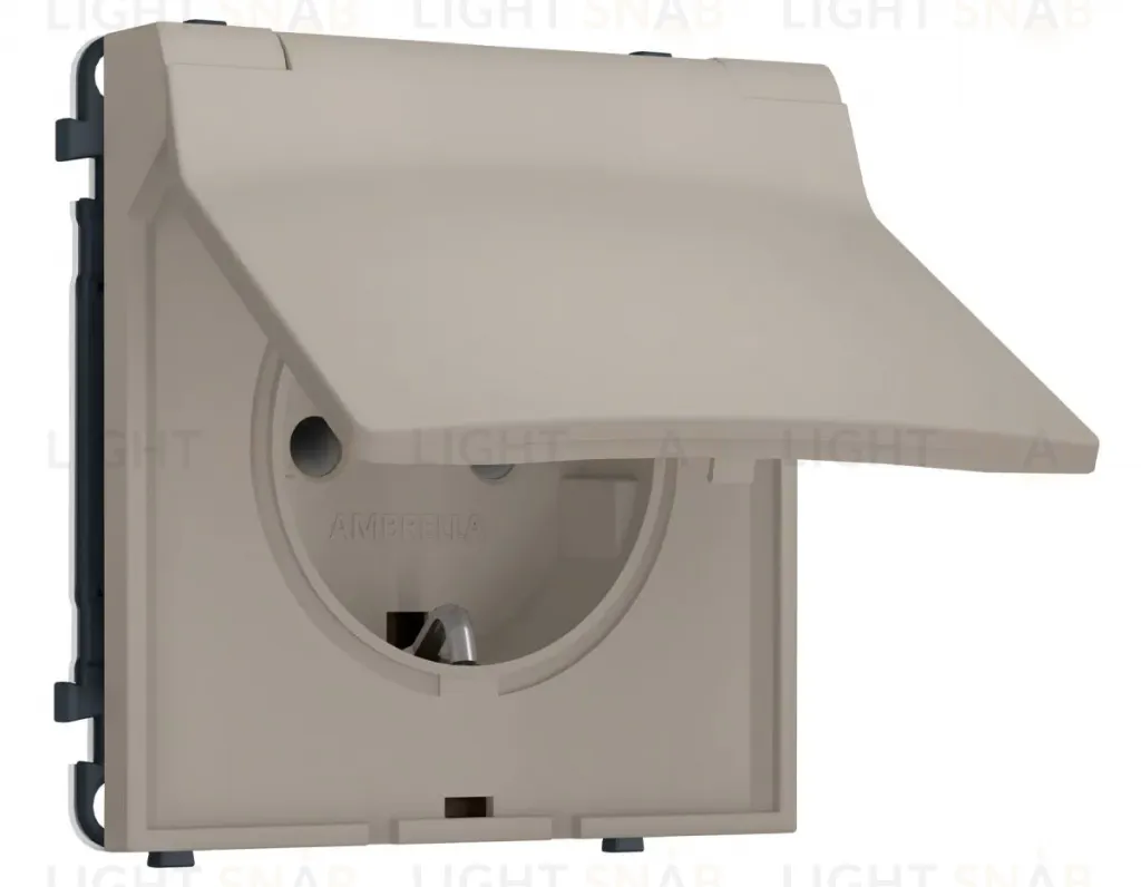 Комплект механизма электрической розетки SIGMA Серо-бежевый матовый 50Hz 2P+E с/з с/ш и крышкой IP44 16A-250V QUANT PRO Ambrella Volt MS368010 (SP3680, PR141) MS368010