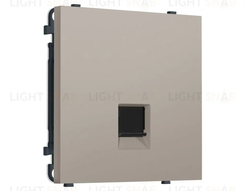 Комплект механизма компьютерной розетки SIGMA Серо-бежевый матовый RJ-45 Ambrella Volt MS372010 (SP3720, PR188) MS372010